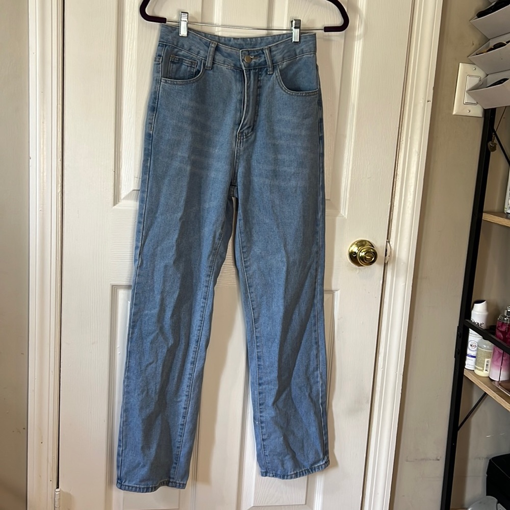 High waisted wide leg jeans